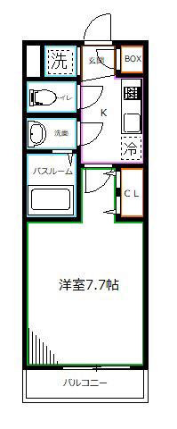 ジーメゾン小平ウエスト(1K/3階)の間取り写真