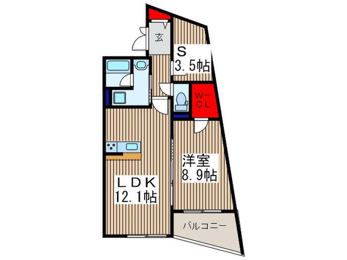アルカンシエル(1SLDK/3階)の間取り写真
