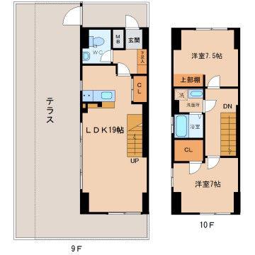 サクラーレ(2LDK/9階)の間取り写真