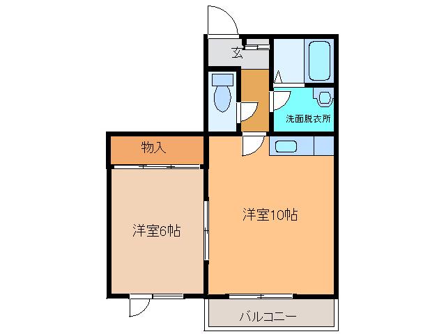 コーポ愛生(1LDK/2階)の間取り写真