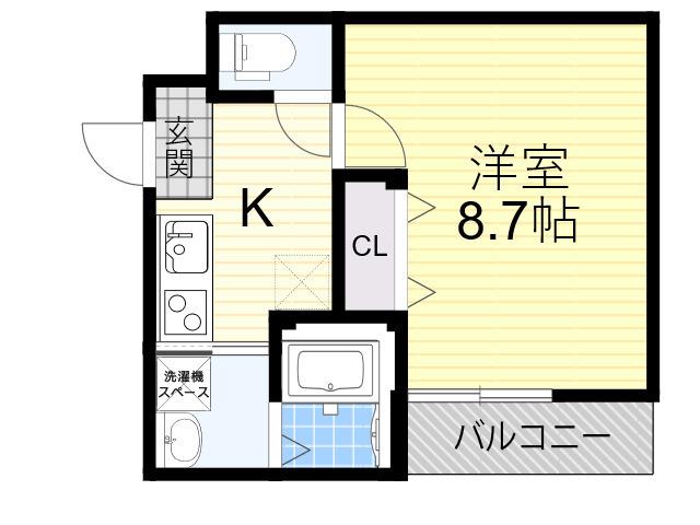 フジパレス太子橋Ⅲ番館(1K/2階)の間取り写真