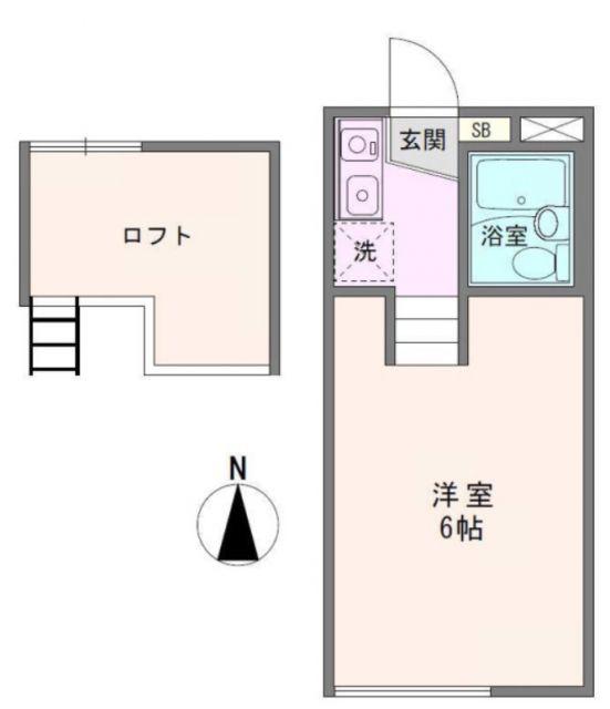 ジュネパレス門井II B棟(ワンルーム/1階)の間取り写真