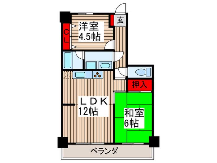 ライオンズ・ステーションプラザ上尾(2LDK/8階)の間取り写真