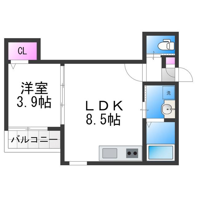 KAWARAYA(1LDK/3階)の間取り写真