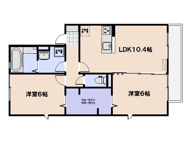 アミティエYUKIA棟(2LDK/2階)の間取り写真