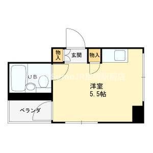 ホウエイフラット(ワンルーム/2階)の間取り写真