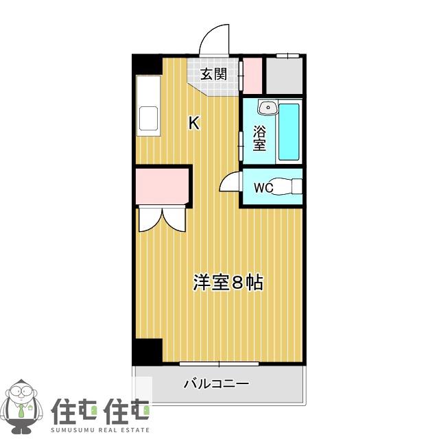 GREEN HILLS KATOH(1K/4階)の間取り写真