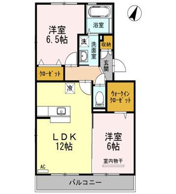 マインパレスII A・B棟(2LDK/1階)の間取り写真