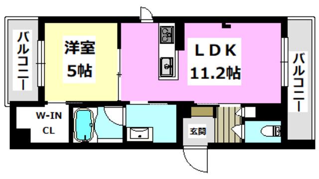 シャーメゾン エレガンス(1LDK/3階)の間取り写真