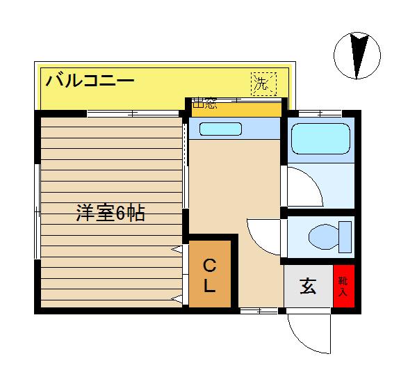 コーポタケヤマ(1K/2階)の間取り写真