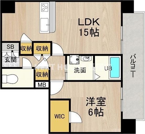 CASA FELICE(1LDK/6階)の間取り写真