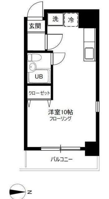 バレエハウスK(ワンルーム/6階)の間取り写真