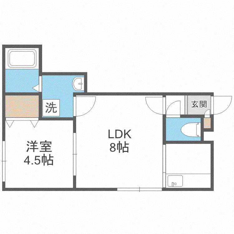 シャイニングスター菊水(1LDK/3階)の間取り写真