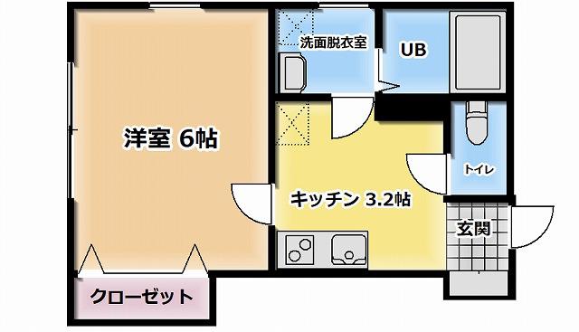 STクラウド長町III(1K/2階)の間取り写真