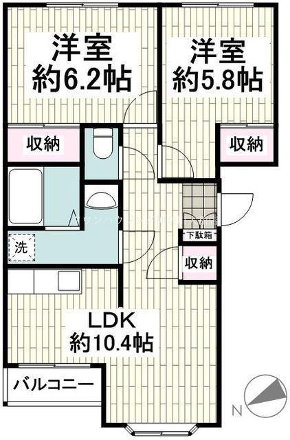 ガーデンヒルズ・フォーレ(2LDK/1階)の間取り写真