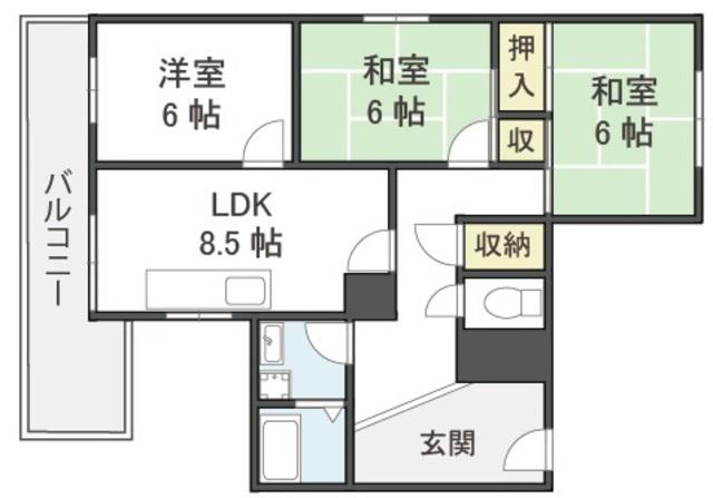 RESIDENCE TOA(3LDK/5階)の間取り写真
