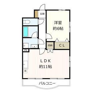 レジーナ鳥居松(1LDK/1階)の間取り写真