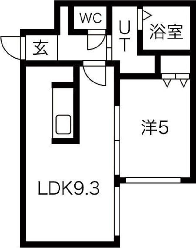 ガーデンコート栄町(1LDK/1階)の間取り写真