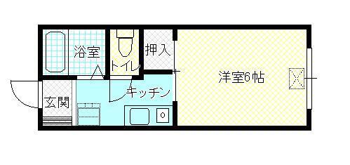 ディアコート幸(1K/1階)の間取り写真