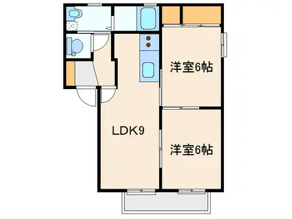 ウィステリア(2LDK/1階)の間取り写真