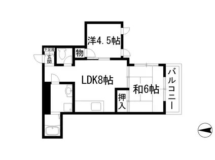 UJビル宝塚 ユナイテッドジェイズビル宝塚(2LDK/3階)の間取り写真