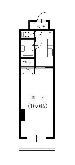 パラシオン高岡町(1K/2階)の間取り写真