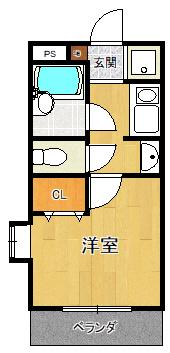 ステラハウス15(1K/1階)の間取り写真