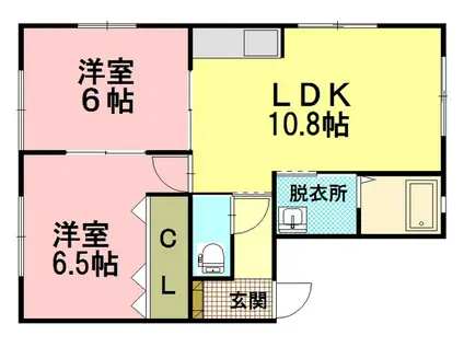 桜西アパート(2LDK/1階)の間取り写真