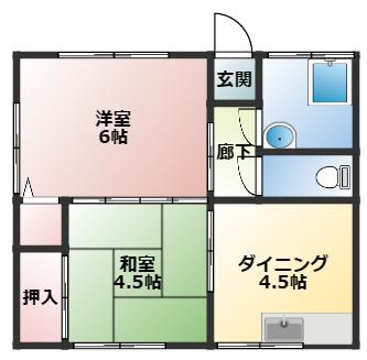 森アパート(2DK/2階)の間取り写真