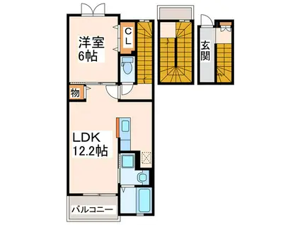 PARIS A(1LDK/3階)の間取り写真