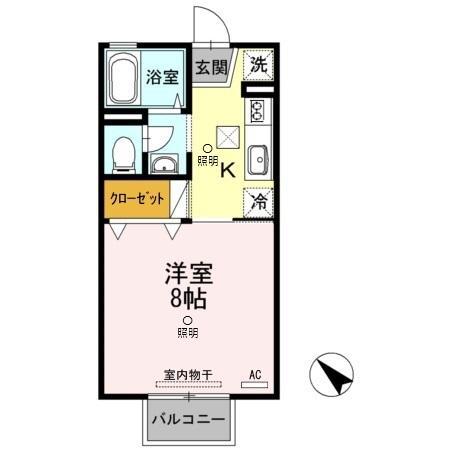 セジュール由城(1K/1階)の間取り写真