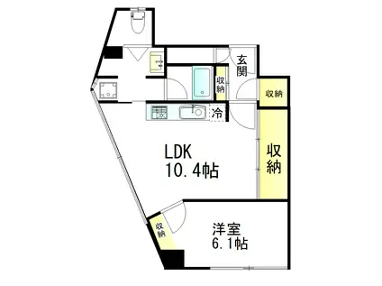 内田ビル(1LDK/2階)の間取り写真