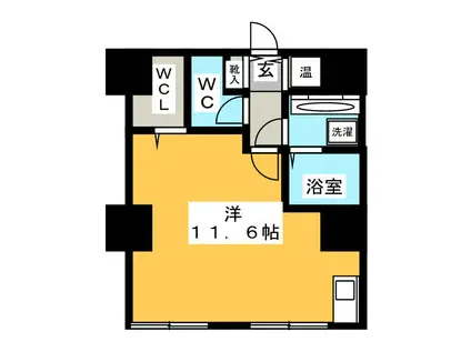 エクセルハイツ七番館(ワンルーム/2階)の間取り写真