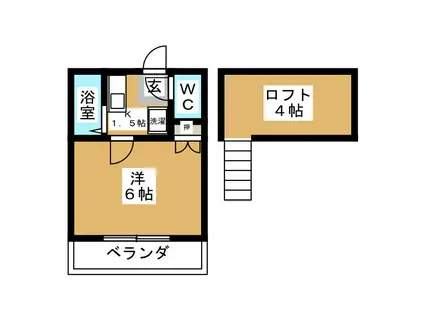リバーサイド下田(1K/2階)の間取り写真