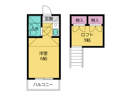 パンシオン鶴見(ワンルーム/1階)の間取り写真