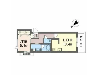 シャーメゾン・コレクト(1LDK/2階)の間取り写真