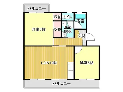 Eマンション(2LDK/3階)の間取り写真