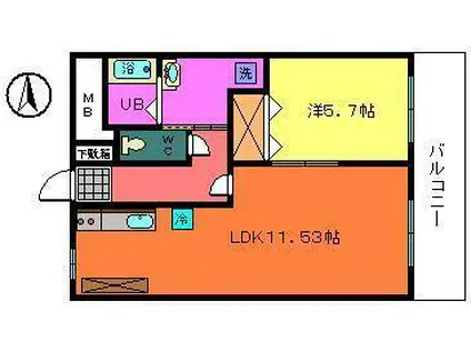 ベルウッドマンション(1LDK/1階)の間取り写真