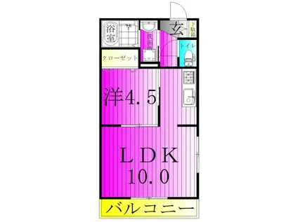 カーサ フェリーチェ(1LDK/2階)の間取り写真