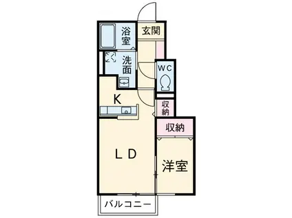 セレーノHARU(1LDK/1階)の間取り写真