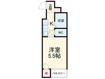 リブレ国吉田(1K/2階)の間取り写真