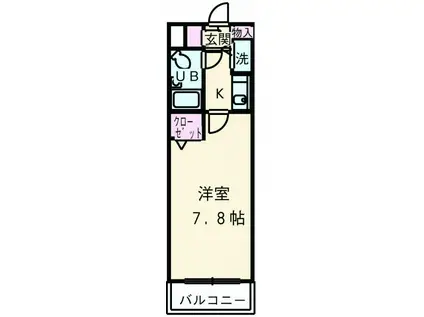 日神パレステージ三軒茶屋(1K/4階)の間取り写真