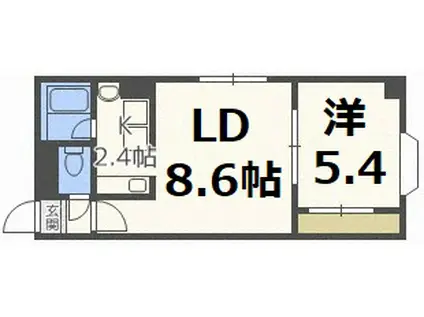 セトル豊平II(1LDK/5階)の間取り写真