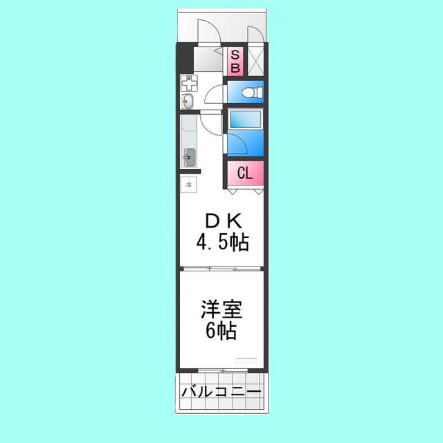 クレール三国ヶ丘(1DK/1階)の間取り写真