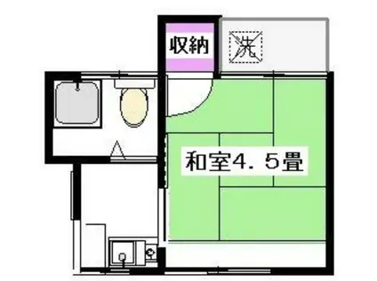 コーポ椎の実(1K/2階)の間取り写真