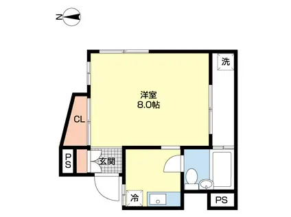 サンアイコーポ城山(1K/3階)の間取り写真