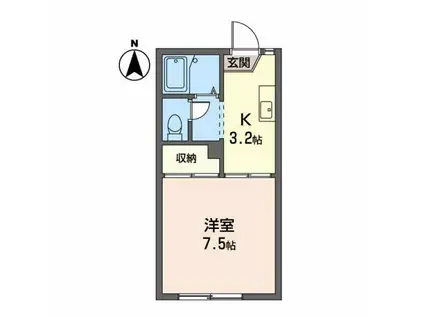 ハウディ・スライブ(1K/1階)の間取り写真