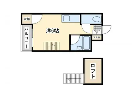 カーサ大膳(ワンルーム/1階)の間取り写真