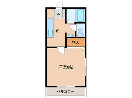 リバティヒルズ(1K/2階)の間取り写真