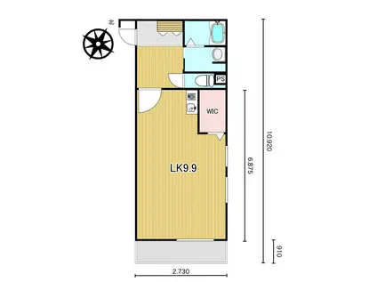 アイレガリア松戸五香(1K/3階)の間取り写真